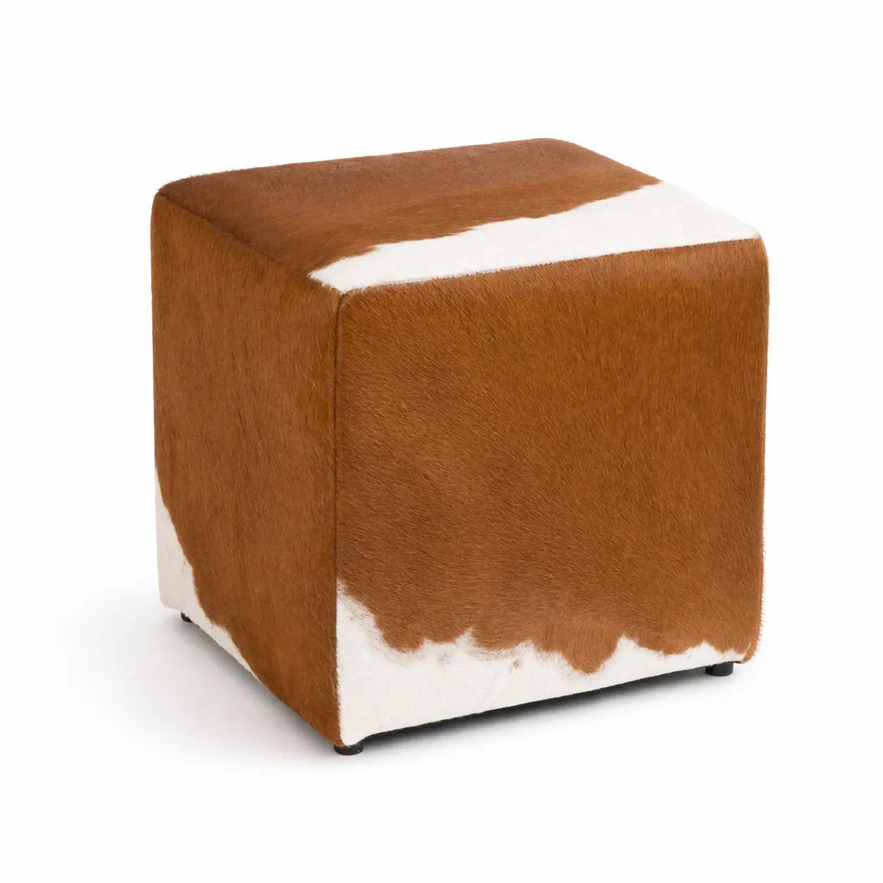 Pouf carré en peau de vache Ecuira
