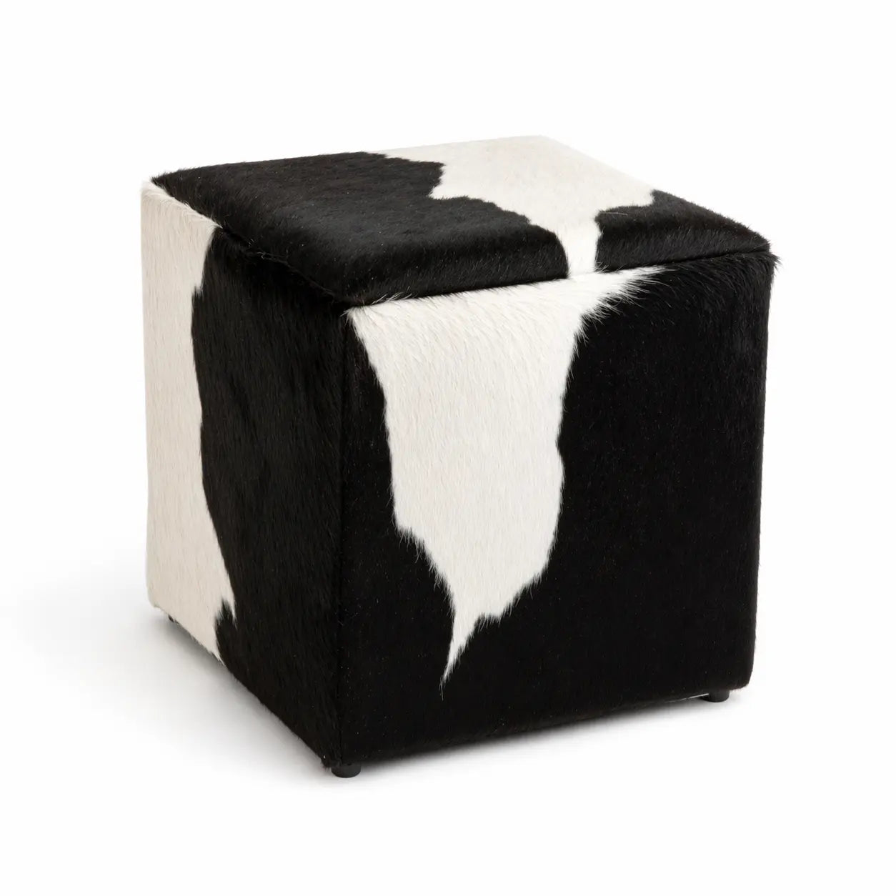 Pouf carré en peau de vache Ecuira