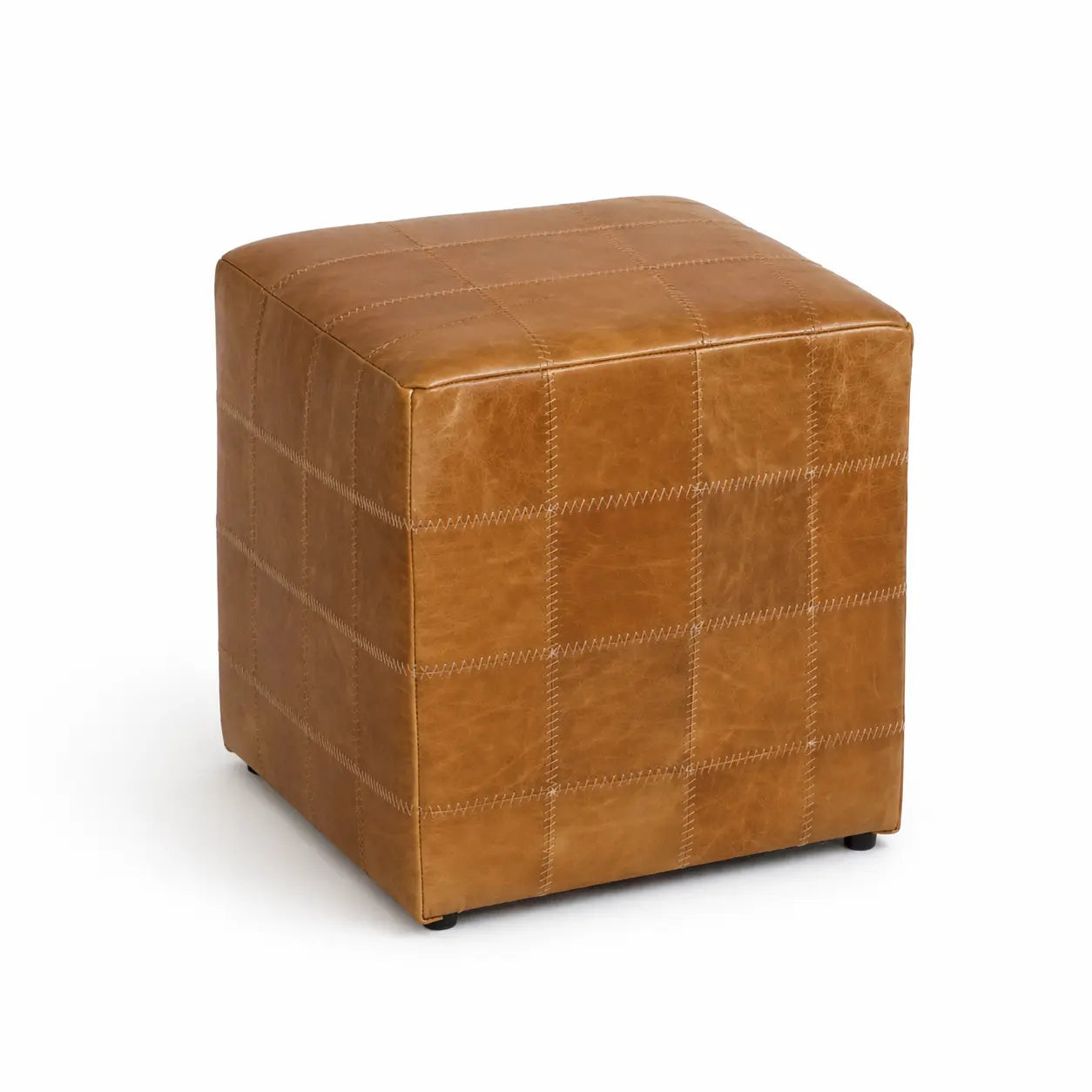 pouf en cuir paddock Ecuira