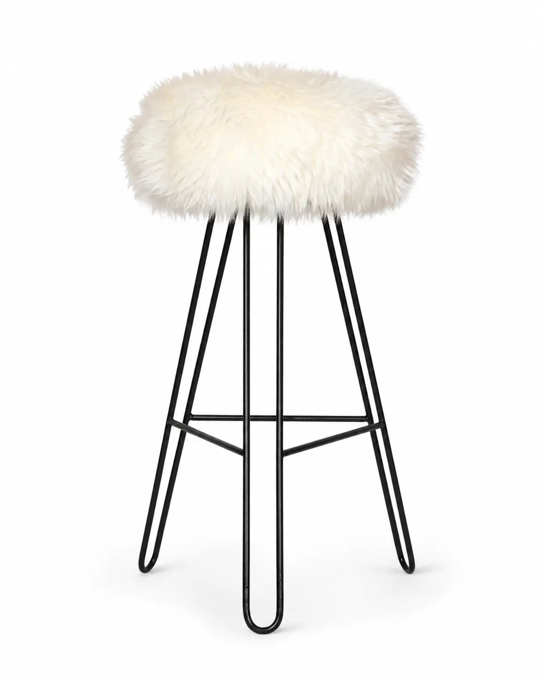 Tabouret de bar peau de mouton Ecuira