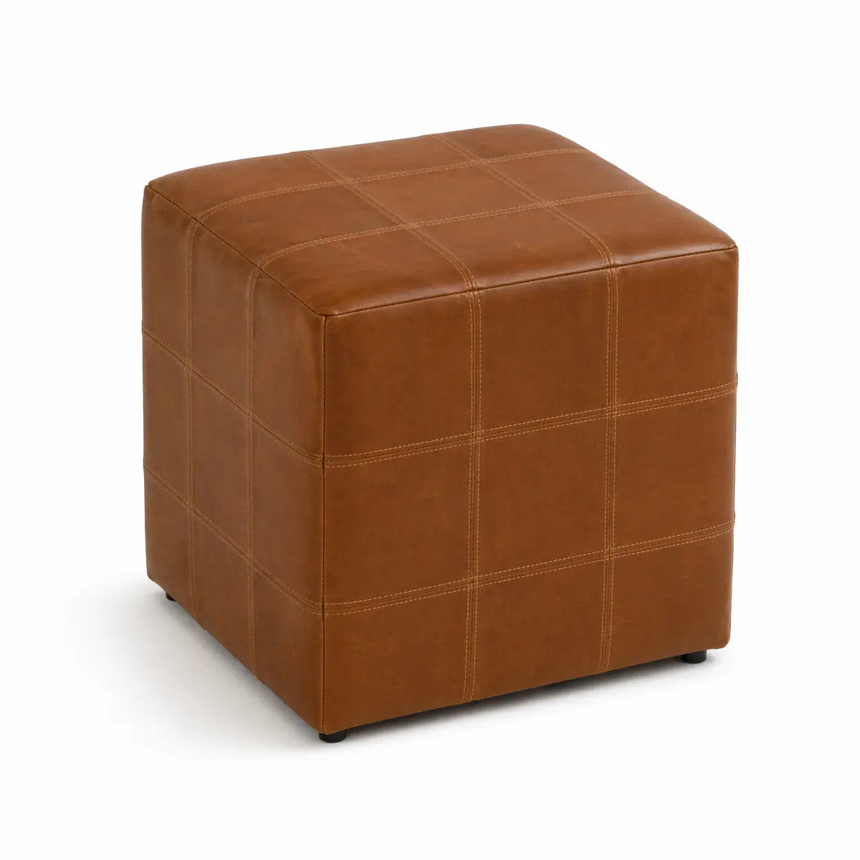 Pouf en cuir Sellerie Ecuira