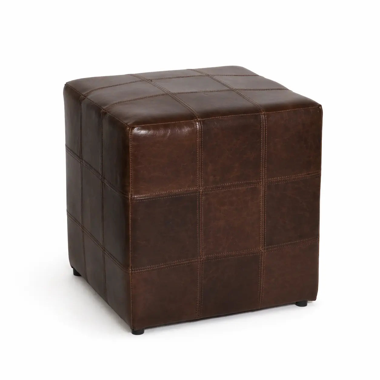 Pouf en cuir Sellerie Ecuira